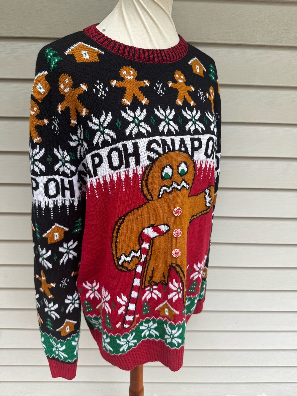 Snap Gingerbread Ugly Christmas Sweater - Picture 2 of 5